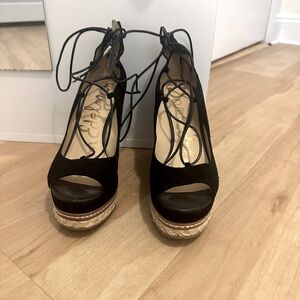 Sam Edelman Lace Up Wedges Open Toe